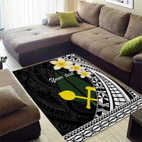 Alo Chiefdom Wallis and Futuna Personalized Area Rug Frangipani Flowers Polynesian Pattern