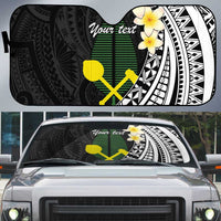 Alo Chiefdom Wallis and Futuna Personalized Auto Sun Shade Frangipani Flowers Polynesian Pattern - Polynesian Pride