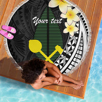 Alo Chiefdom Wallis and Futuna Personalized Beach Blanket Frangipani Flowers Polynesian Pattern