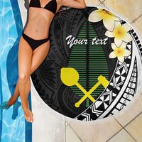 Alo Chiefdom Wallis and Futuna Personalized Beach Blanket Frangipani Flowers Polynesian Pattern