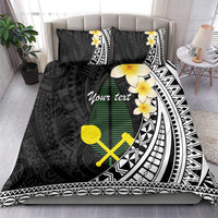Alo Chiefdom Wallis and Futuna Personalized Bedding Set Frangipani Flowers Polynesian Pattern