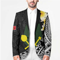 Alo Chiefdom Wallis and Futuna Personalized Blazer Frangipani Flowers Polynesian Pattern - Polynesian Pride