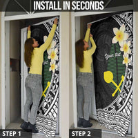 Alo Chiefdom Wallis and Futuna Personalized Door Cover Frangipani Flowers Polynesian Pattern - Polynesian Pride