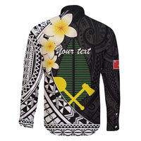 Alo Chiefdom Wallis and Futuna Personalized Family Matching Long Sleeve Bodycon Dress and Hawaiian Shirt Frangipani Flowers Polynesian Pattern