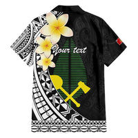 Alo Chiefdom Wallis and Futuna Personalized Family Matching Off Shoulder Maxi Dress and Hawaiian Shirt Frangipani Flowers Polynesian Pattern
