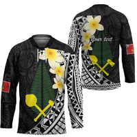 Alo Chiefdom Wallis and Futuna Personalized Hockey Jersey Frangipani Flowers Polynesian Pattern - Polynesian Pride