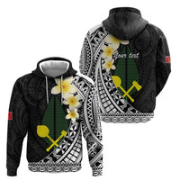 Alo Chiefdom Wallis and Futuna Personalized Hoodie Frangipani Flowers Polynesian Pattern