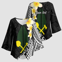 Alo Chiefdom Wallis and Futuna Personalized Kimono Sleeve Blouse Frangipani Flowers Polynesian Pattern - Polynesian Pride