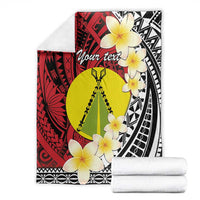 Sigave Chiefdom Wallis and Futuna Personalized Blanket Frangipani Flowers Polynesian Pattern
