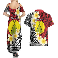 Sigave Chiefdom Wallis and Futuna Personalized Couples Matching Summer Maxi Dress and Hawaiian Shirt Frangipani Flowers Polynesian Pattern