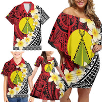 Sigave Chiefdom Wallis and Futuna Personalized Family Matching Off Shoulder Short Dress and Hawaiian Shirt Frangipani Flowers Polynesian Pattern
