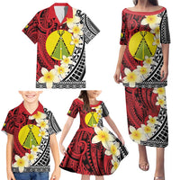 Sigave Chiefdom Wallis and Futuna Personalized Family Matching Puletasi and Hawaiian Shirt Frangipani Flowers Polynesian Pattern