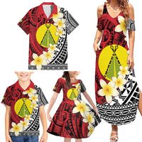 Sigave Chiefdom Wallis and Futuna Personalized Family Matching Summer Maxi Dress and Hawaiian Shirt Frangipani Flowers Polynesian Pattern