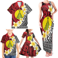 Sigave Chiefdom Wallis and Futuna Personalized Family Matching Tank Maxi Dress and Hawaiian Shirt Frangipani Flowers Polynesian Pattern