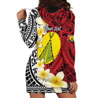 Sigave Chiefdom Wallis and Futuna Personalized Hoodie Dress Frangipani Flowers Polynesian Pattern