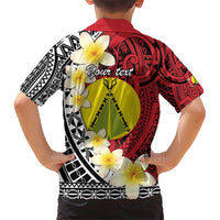 Sigave Chiefdom Wallis and Futuna Personalized Kid Hawaiian Shirt Frangipani Flowers Polynesian Pattern