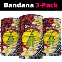 Sigave Chiefdom Wallis and Futuna Personalized Neck Gaiter Frangipani Flowers Polynesian Pattern - Polynesian Pride