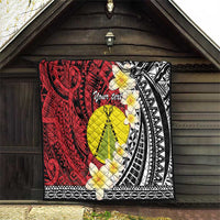 Sigave Chiefdom Wallis and Futuna Personalized Quilt Frangipani Flowers Polynesian Pattern