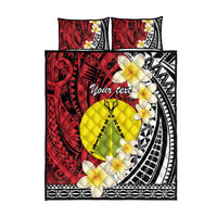 Sigave Chiefdom Wallis and Futuna Personalized Quilt Bed Set Frangipani Flowers Polynesian Pattern