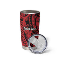Sigave Chiefdom Wallis and Futuna Personalized Tumbler Cup Frangipani Flowers Polynesian Pattern