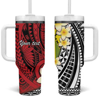 Sigave Chiefdom Wallis and Futuna Personalized Tumbler With Handle Frangipani Flowers Polynesian Pattern