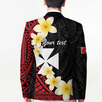 Uvea Chiefdom Wallis and Futuna Personalized Blazer Frangipani Flowers Polynesian Pattern - Polynesian Pride