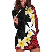 Uvea Chiefdom Wallis and Futuna Personalized Hoodie Dress Frangipani Flowers Polynesian Pattern