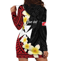 Uvea Chiefdom Wallis and Futuna Personalized Hoodie Dress Frangipani Flowers Polynesian Pattern