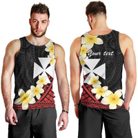 Uvea Chiefdom Wallis and Futuna Personalized Men Tank Top Frangipani Flowers Polynesian Pattern