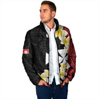 Uvea Chiefdom Wallis and Futuna Personalized Padded Jacket Frangipani Flowers Polynesian Pattern - Polynesian Pride