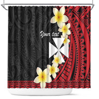 Uvea Chiefdom Wallis and Futuna Personalized Shower Curtain Frangipani Flowers Polynesian Pattern