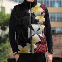 Uvea Chiefdom Wallis and Futuna Personalized Sleeveless Puffer Jacket Frangipani Flowers Polynesian Pattern - Polynesian Pride
