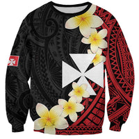 Uvea Chiefdom Wallis and Futuna Personalized Sweatshirt Frangipani Flowers Polynesian Pattern