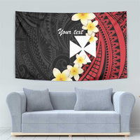 Uvea Chiefdom Wallis and Futuna Personalized Tapestry Frangipani Flowers Polynesian Pattern