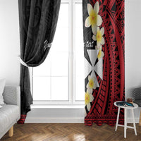 Uvea Chiefdom Wallis and Futuna Personalized Window Curtain Frangipani Flowers Polynesian Pattern