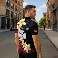 Uvea Chiefdom Wallis and Futuna Personalized Zipper Polo Shirt Frangipani Flowers Polynesian Pattern - Polynesian Pride