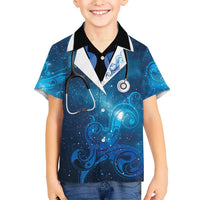 New Zealand Nurses RN Personalised Family Matching Summer Maxi Dress and Hawaiian Shirt Galaxy Stethoscope Maori Motif