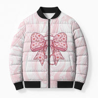 New Zealand Nurses RN Personalised Bomber Puffer Jacket Pink Stethoscope Coquette Bow Maori Motif