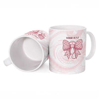 New Zealand Nurses RN Personalised Ceramic Mug Pink Stethoscope Coquette Bow Maori Motif LT9 - Polynesian Pride
