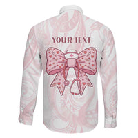 New Zealand Nurses RN Personalised Family Matching Mermaid Dress and Hawaiian Shirt Pink Stethoscope Coquette Bow Maori Motif