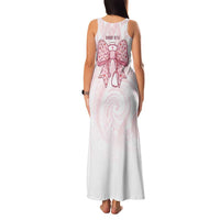 New Zealand Nurses RN Personalised Family Matching Tank Maxi Dress and Hawaiian Shirt Pink Stethoscope Coquette Bow Maori Motif