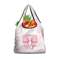 New Zealand Nurses RN Personalised Grocery Bag Pink Stethoscope Coquette Bow Maori Motif LT9 1-pack One Size Pink - Polynesian Pride