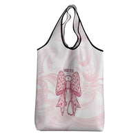 New Zealand Nurses RN Personalised Grocery Bag Pink Stethoscope Coquette Bow Maori Motif LT9 - Polynesian Pride