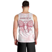 New Zealand Nurses RN Personalised Men Tank Top Pink Stethoscope Coquette Bow Maori Motif LT9 - Polynesian Pride