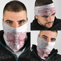 New Zealand Nurses RN Personalised Neck Gaiter Pink Stethoscope Coquette Bow Maori Motif LT9 - Polynesian Pride
