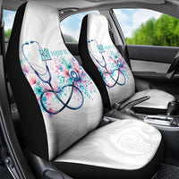 New Zealand Nurses RN Personalised Car Seat Cover Stethoscope Floral Maori Motif