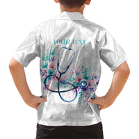 New Zealand Nurses RN Personalised Family Matching Mermaid Dress and Hawaiian Shirt Stethoscope Floral Maori Motif