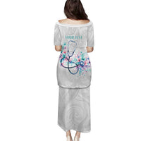 New Zealand Nurses RN Personalised Family Matching Puletasi and Hawaiian Shirt Stethoscope Floral Maori Motif