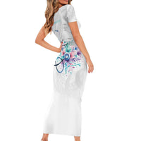New Zealand Nurses RN Personalised Family Matching Short Sleeve Bodycon Dress and Hawaiian Shirt Stethoscope Floral Maori Motif