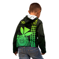 Custom Hawaii Kid Hoodie King Kamehameha - Lime LT9 - Polynesian Pride